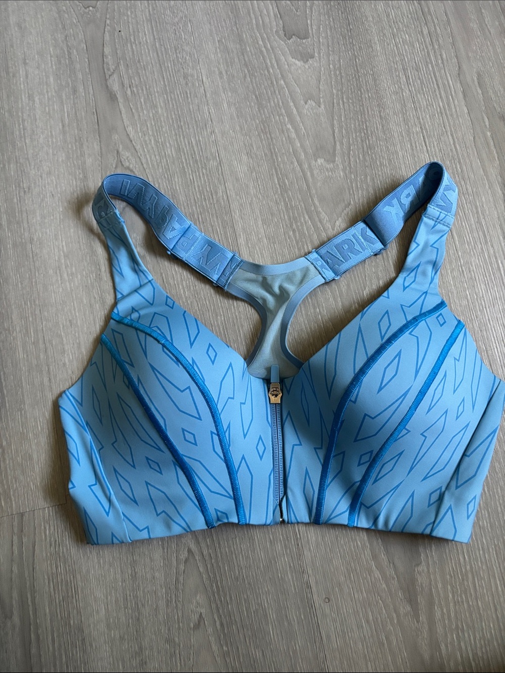 Victoria's Secret Blue Front-Zip Racerback Sports Bra